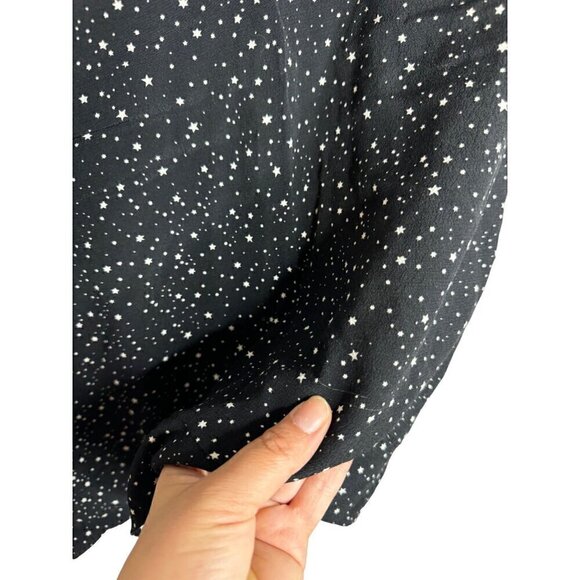 H&M Brand Stars Print Blouse Black Size 8 - Picture 5 of 5